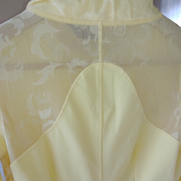 Titika Jacket Zip Up Sweater Yellow Lace Size Small - Picture 6 of 16